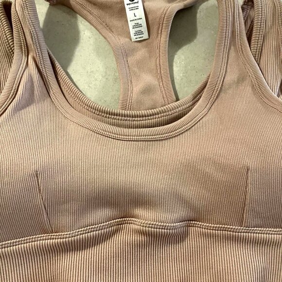 NWT 90 degree by reflex sports bra seamless rib sorelle bra Size large blush - Picture 2 of 8